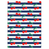 かわいいヴィンテージ夏のさくらんぼとストライプ クリップボード (裏面)