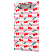 かわいいヴィンテージ夏のさくらんぼとストライプ クリップボード (左)