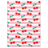 かわいいヴィンテージ夏のさくらんぼとストライプ クリップボード (裏面)