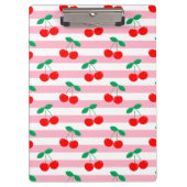 かわいいヴィンテージ夏のさくらんぼとストライプ クリップボード (正面)