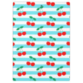 かわいいヴィンテージ夏のさくらんぼとストライプ クリップボード (裏面)