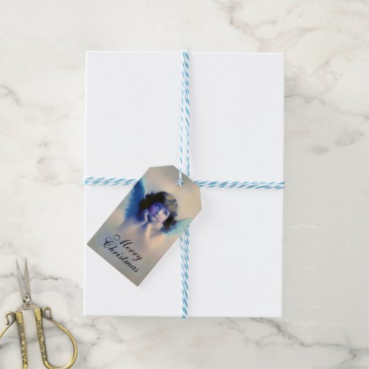 かわいいヴィンテージ天使 ギフトタグ (より糸付き)