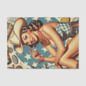 かわいいヴィンテージ女性のカーボーイ 薄葉紙 (正面)