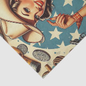 かわいいヴィンテージ女性のカーボーイ 薄葉紙 (詳細)