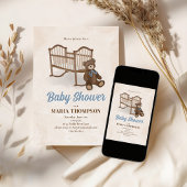 かわいいヴィンテージ子供部屋カスタムベビーシャワー 招待状