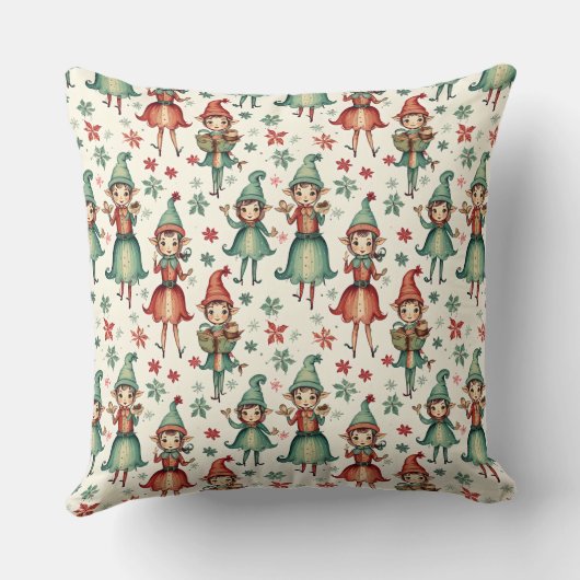 かわいいヴィンテージ小妖精や小人クリスマスシーズン クッション (裏面)