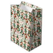 かわいいヴィンテージ小妖精や小人クリスマスシーズン ミディアムペーパーバッグ (裏面アングル)