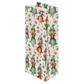 かわいいヴィンテージ小妖精や小人クリスマスシーズン ワインギフトバッグ (裏面アングル)
