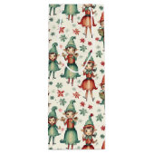 かわいいヴィンテージ小妖精や小人クリスマスシーズン ワインギフトバッグ (裏面)