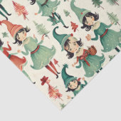 かわいいヴィンテージ小妖精や小人クリスマスシーズン 薄葉紙 (詳細)
