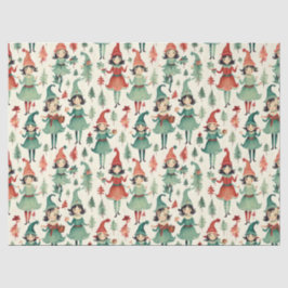 かわいいヴィンテージ小妖精や小人クリスマスシーズン 薄葉紙