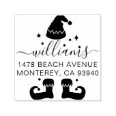 かわいいヴィンテージ小妖精や小人クリスマス差出人住所 セルフインキングスタンプ (デザイン)