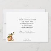 かわいいヴィンテージ巡礼少女とカボチャ シーズンカード (裏面)