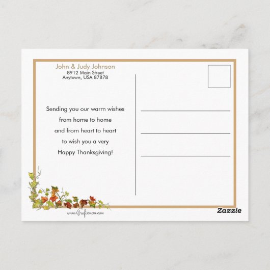 かわいいヴィンテージ巡礼少女と料理ポット ポストカード (裏面)