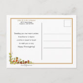 かわいいヴィンテージ巡礼少年とリンゴ ポストカード (裏面)