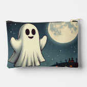 かわいいヴィンテージ幽霊&パンプキンハロウィーンアート アクセサリーポーチ (裏面)