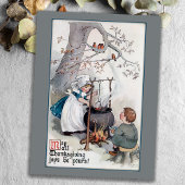 かわいいヴィンテージ感謝祭の子ども シーズンポストカード