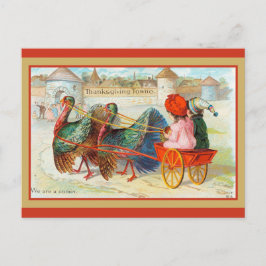 かわいいヴィンテージ感謝祭の町トルコ ポストカード