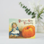 かわいいヴィンテージ感謝祭はがき シーズンポストカード (スタンド正面)