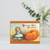 かわいいヴィンテージ感謝祭アートグリーティングカード シーズンポストカード (スタンド正面)