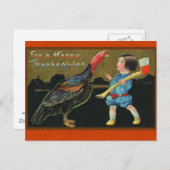 かわいいヴィンテージ感謝祭カード シーズンポストカード (正面/裏面)