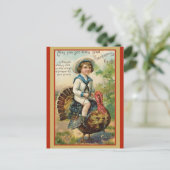 かわいいヴィンテージ感謝祭トルコ ポストカード (スタンド正面)