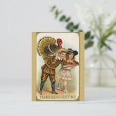 かわいいヴィンテージ感謝祭トルコ ポストカード (スタンド正面)