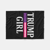 かわいいヴィンテージ投票トランプ女の子共和党アメリカ国旗20 フリースブランケット (正面(横))