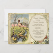 かわいいヴィンテージ教会ブライダルシャワー 招待状 (裏面)