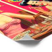 かわいいヴィンテージ日本のガールズイラストレーション ポスター (角)