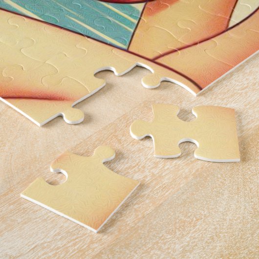 かわいいヴィンテージ日本のガール ジグソーパズル (側面)