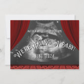 かわいいヴィンテージ映画マーキーベビー超音波写真 案内状 (裏面)