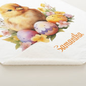 かわいいヴィンテージ春イースターチックインエッグス シェルパブランケット (3/4)