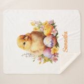 かわいいヴィンテージ春イースターチックインエッグス シェルパブランケット (正面(横))