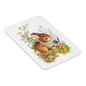 かわいいヴィンテージ春イースターバニーの花 マグネット (右側)