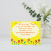 かわいいヴィンテージ春テーマパーティー 招待状 (スタンド正面)