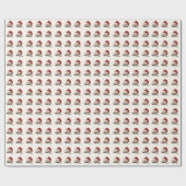 かわいいヴィンテージ水色クリスマスハットパーソナライズされた ラッピングペーパー (フラット)