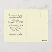 かわいいヴィンテージ漫画カップルの日付を保存 ポストカード (裏面)