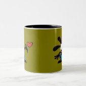 かわいいヴィンテージ漫画 ツートーンマグカップ (中央)