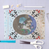 かわいいヴィンテージ犬のモチーフの技術およびdecoupage 薄葉紙 (クラフト)