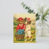 かわいいヴィンテージ犬はがき ポストカード (スタンド正面)