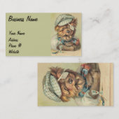 かわいいヴィンテージ犬 名刺 (正面/裏面)