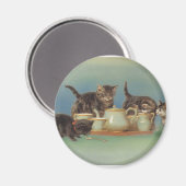 かわいいヴィンテージ猫ちゃん マグネット (正面/裏面)