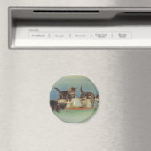 かわいいヴィンテージ猫ちゃん マグネット (インサイチュ (食洗機))