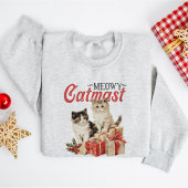 かわいいヴィンテージ猫とクリスマスプレゼント スウェットシャツ