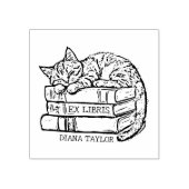 かわいいヴィンテージ猫の本 ラバースタンプ (インプリント)
