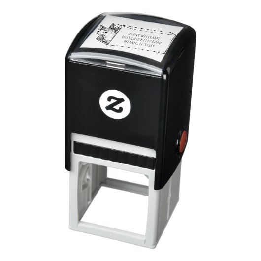 かわいいヴィンテージ猫インバッグ差出人住所 セルフインキングスタンプ (商品)