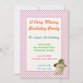 かわいいヴィンテージ猫ヴィンテージライム誕生会 招待状