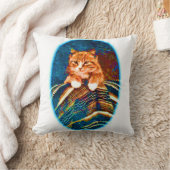 かわいいヴィンテージ猫 クッション (ブランケット)