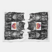 かわいいヴィンテージ猫"愛より多くの"白いタオル キッチンタオル (横)